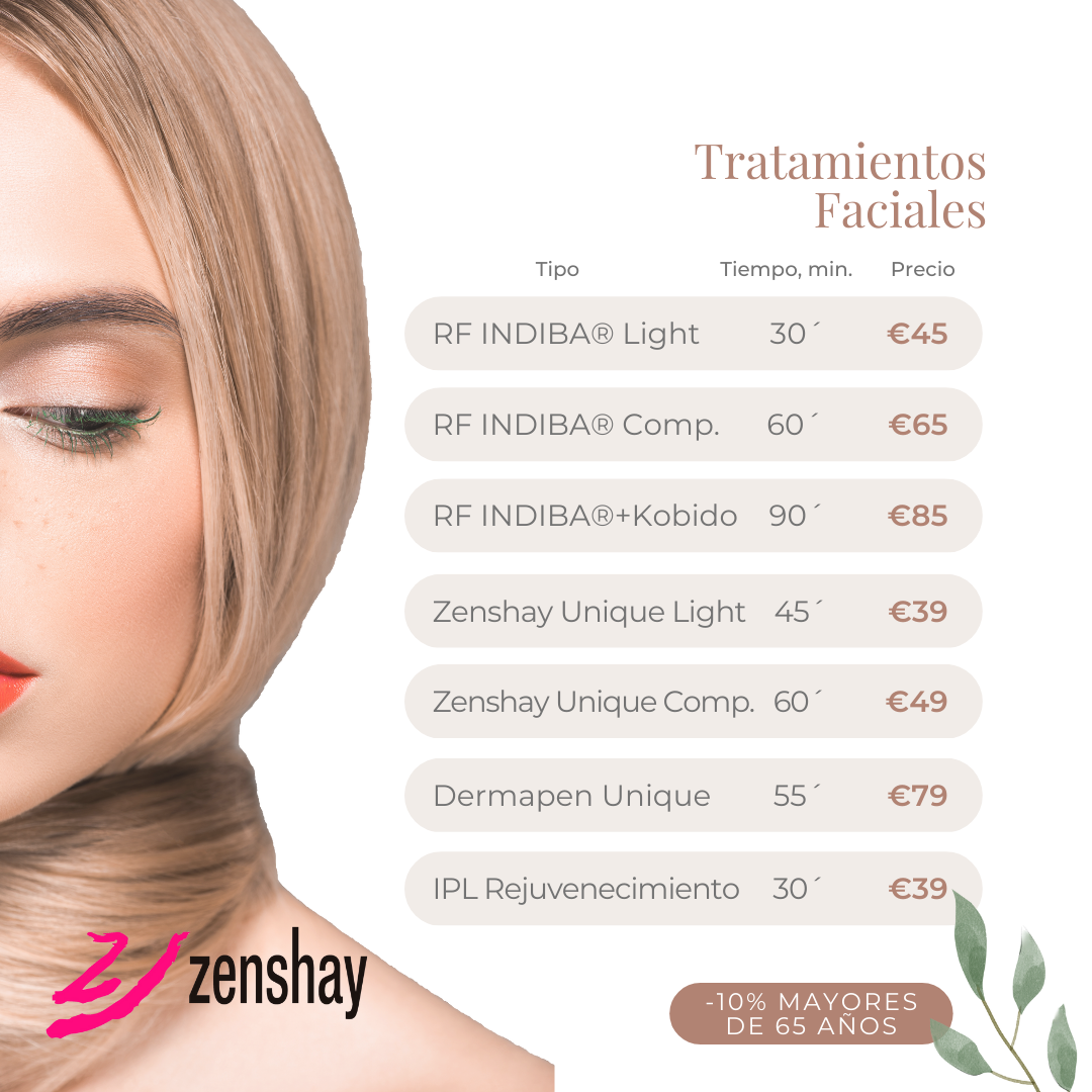 Tratamientos faciales Precios 2022 Zenshay